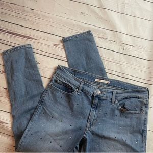 Levi’s 711 Skinny Crop Studded Jeans